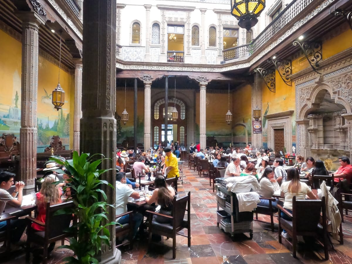 Restaurant interior in Mexico City, CDMX