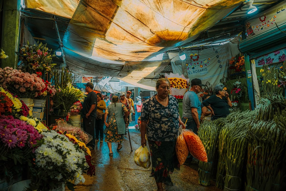 Flower market in Mexico City — budget costs in Mexico