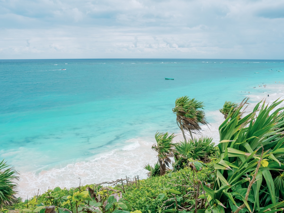 Isla Mujeres turquoise Caribbean water and white sand beach