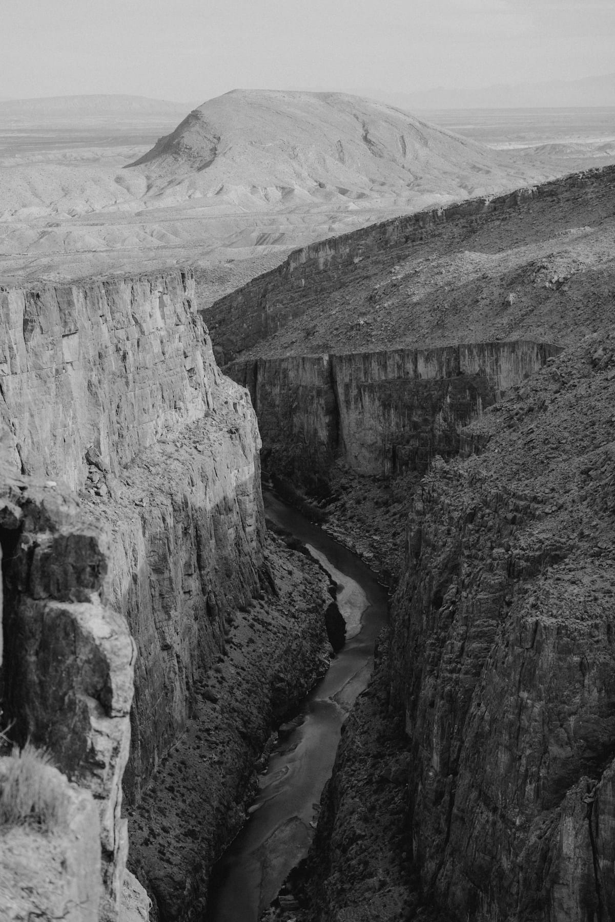 Deep canyon with river running through it, Chihuahua Sierra Madre, Mexico