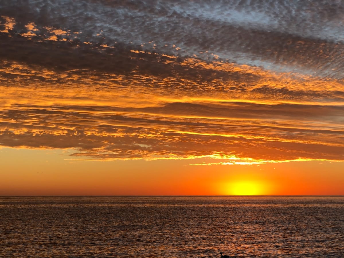 Dramatic sunset over the Sea of Cortez from Baja California