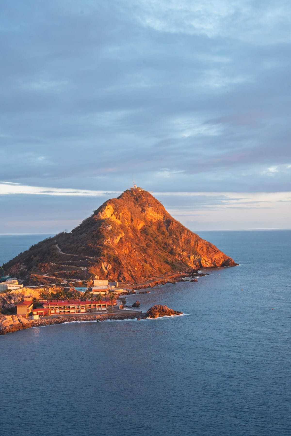 El Faro lighthouse headland in Mazatlán at sunset