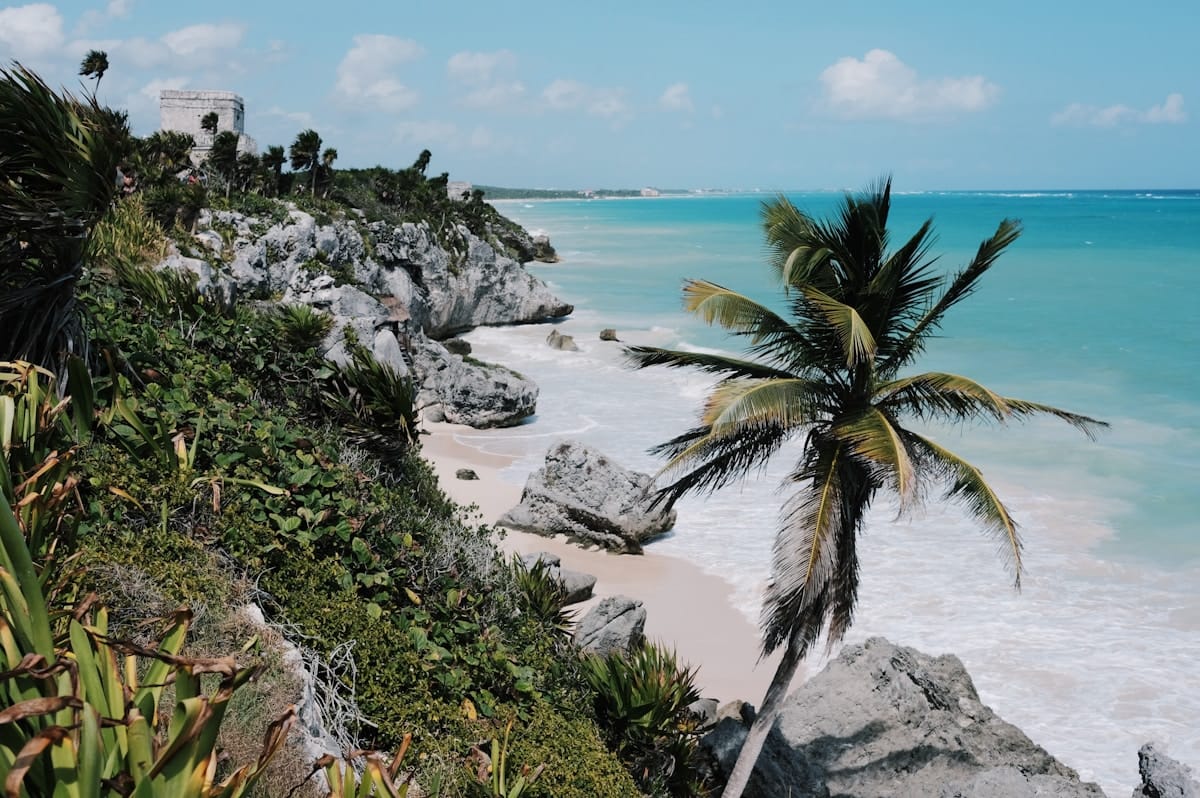 Playa del Carmen beach with turquoise Caribbean water, Quintana Roo, Mexico