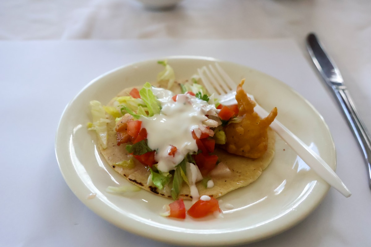 Seafood on the Baja California coast, Puerto Nuevo, Mexico