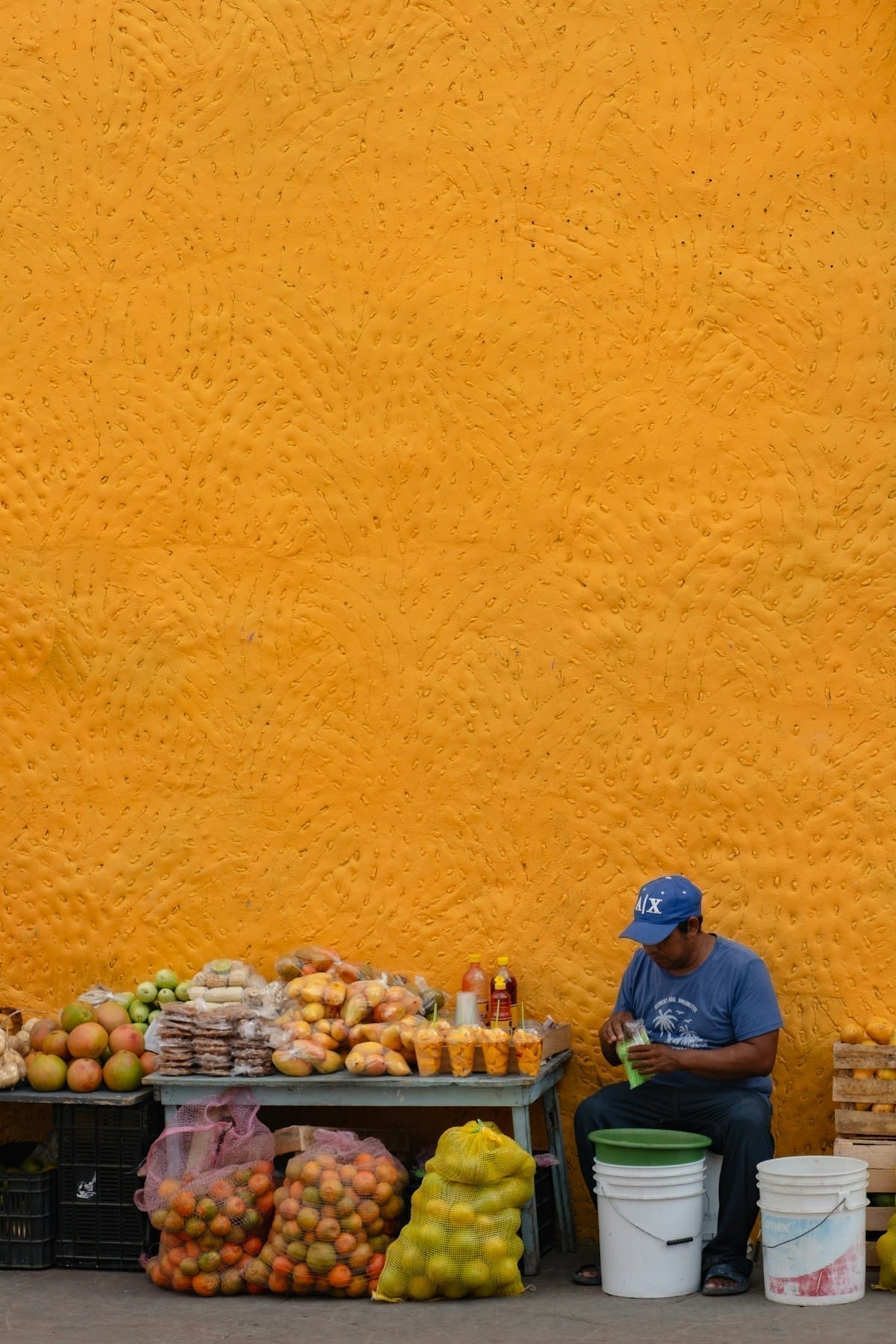 Fruit stand in Valladolid, Yucatan, Mexico