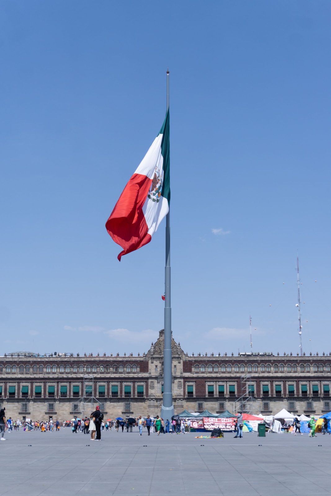 Giant Mexican flag in the Zocalo, Mexico City