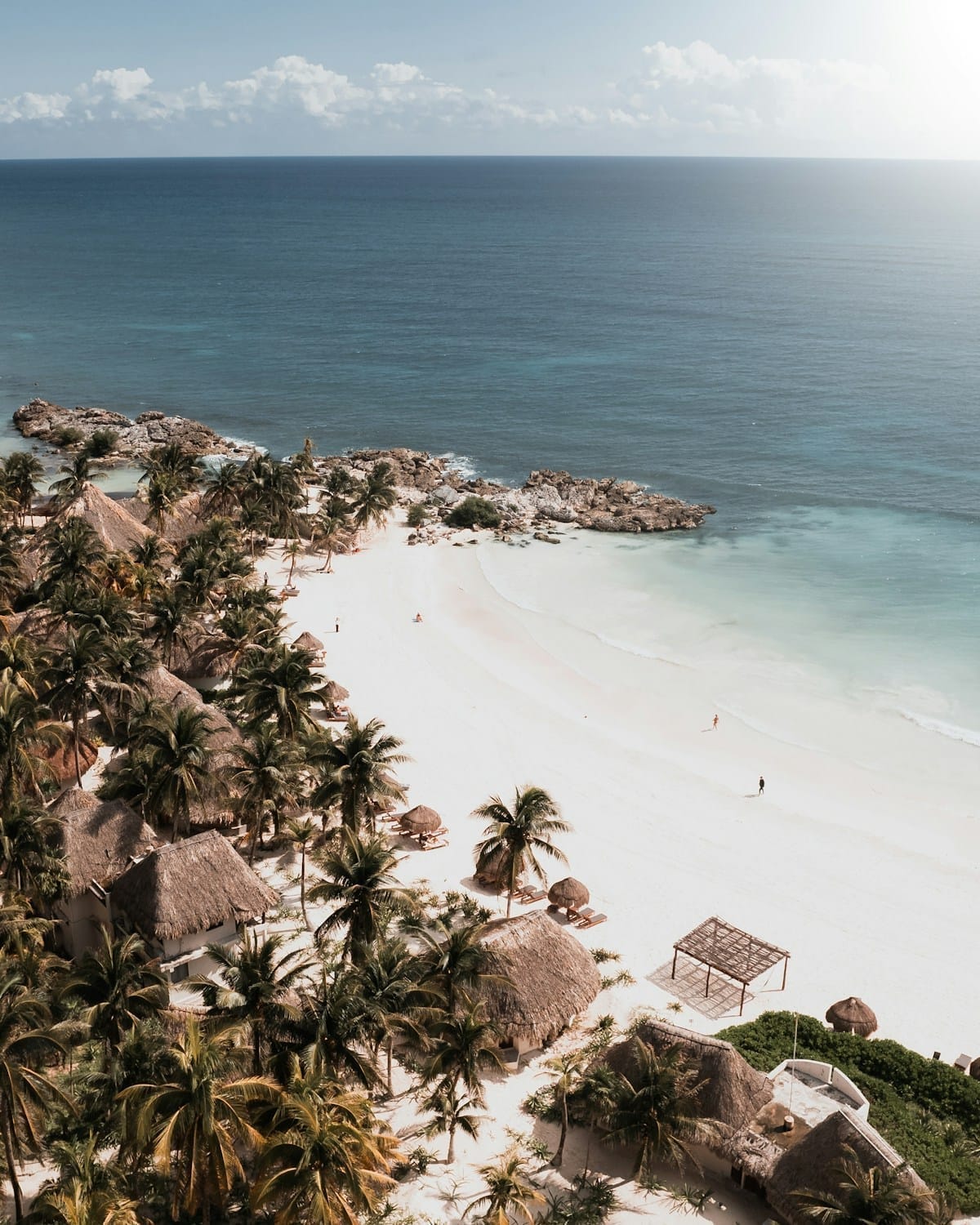 Aerial view of Tulum coast and jungle, Quintana Roo, Mexico