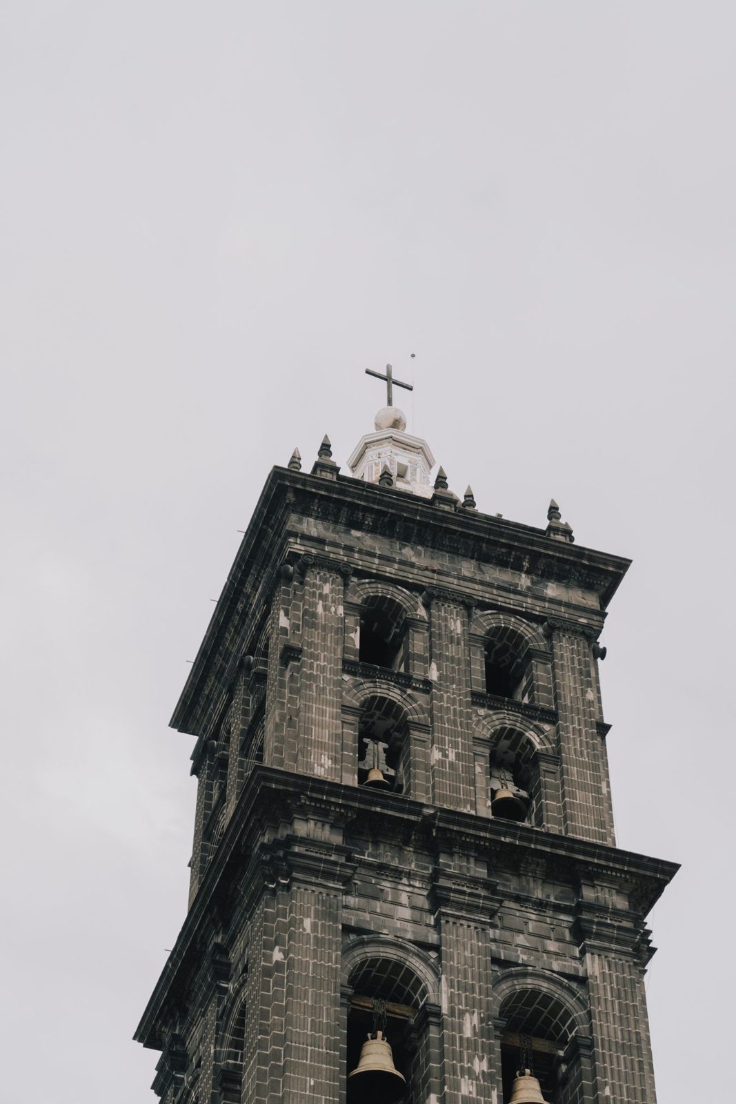 Bell tower of the Basilica Cathedral of Puebla, Mexico