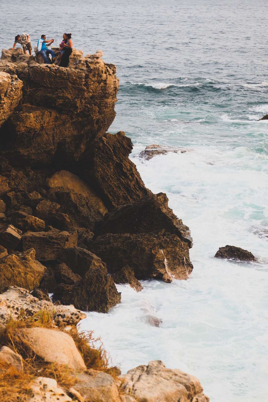 Waves breaking on coastal cliffs, Puerto Escondido, Mexico