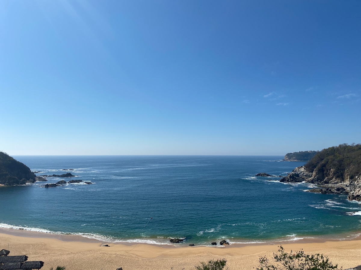 People on beach at Santa María Huatulco, Oaxaca, Mexico