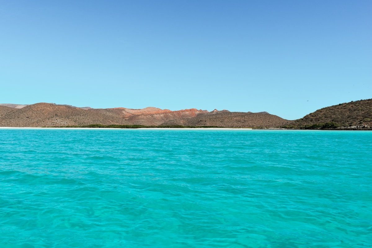 Clear blue water and mountains, Sea of Cortez, Baja California Sur, Mexico