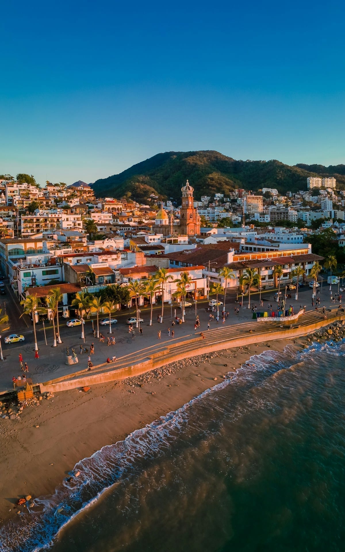 Aerial view of Puerto Vallarta bay and coast, Jalisco, Mexico