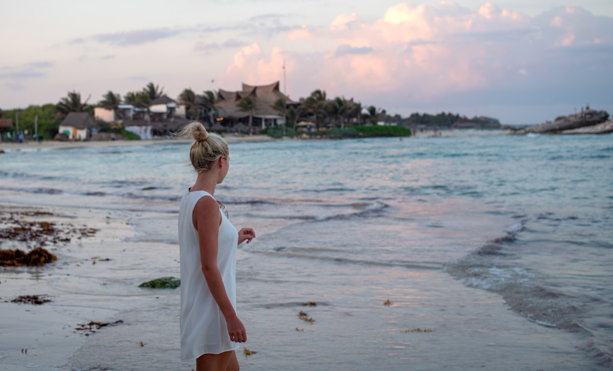 Tulum beach at dusk, Quintana Roo, Mexico