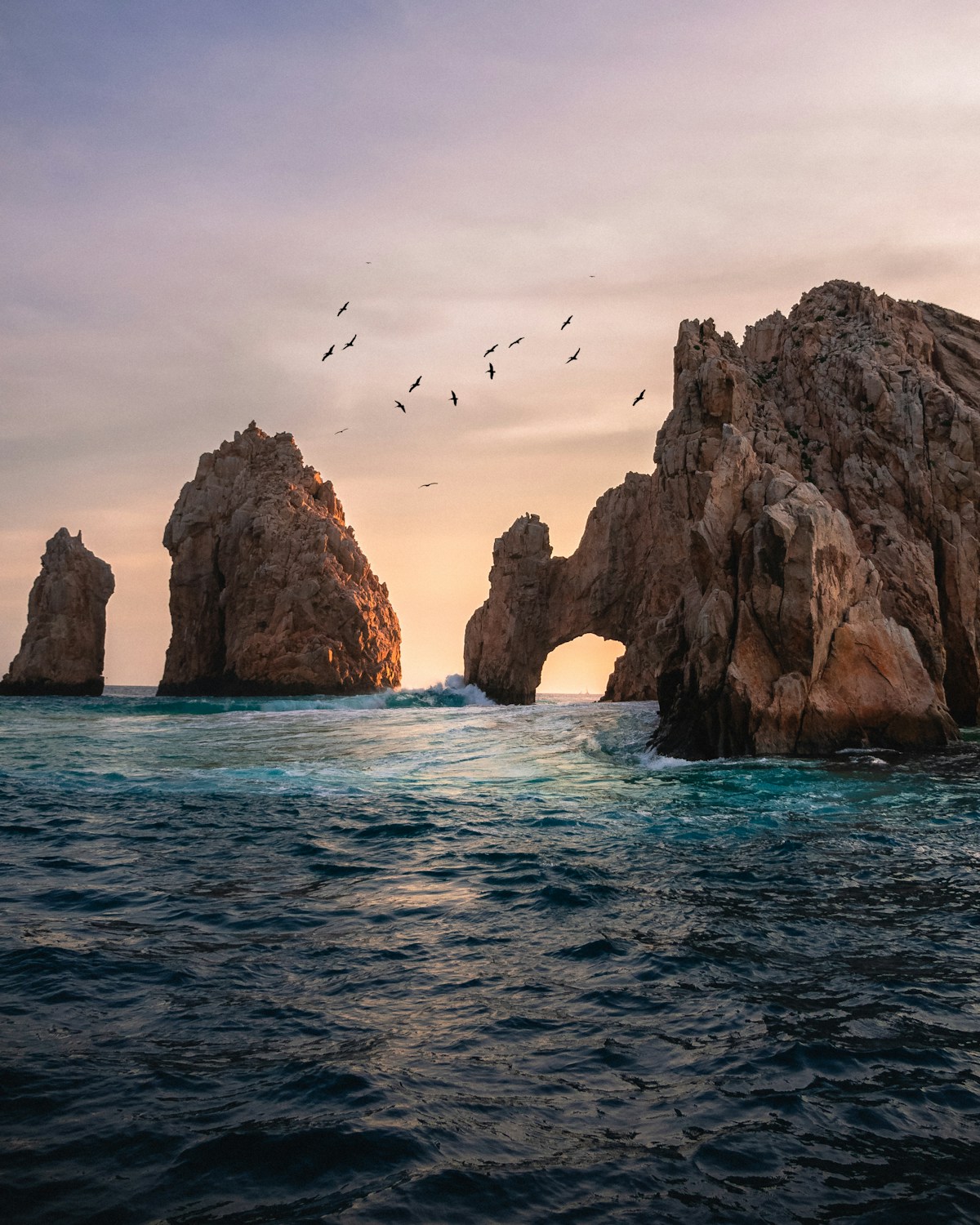 Rock arch formation in the ocean, Cabo San Lucas, Baja California, Mexico